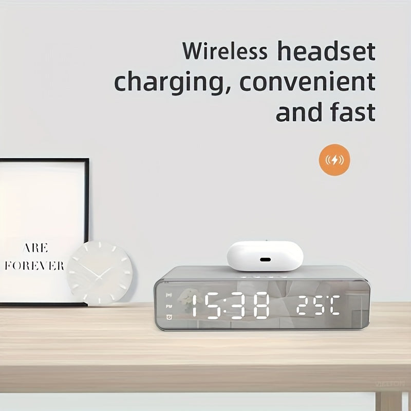Wireless Charger - Led clock + Thermometer