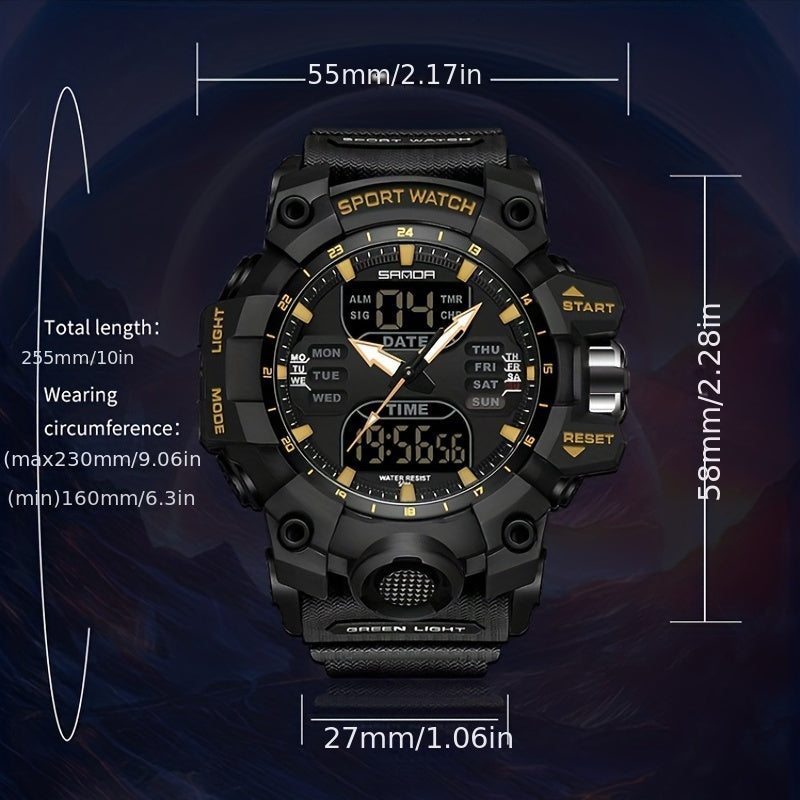 SANDA Fashion Men's Waterproof Multi Functional Watch