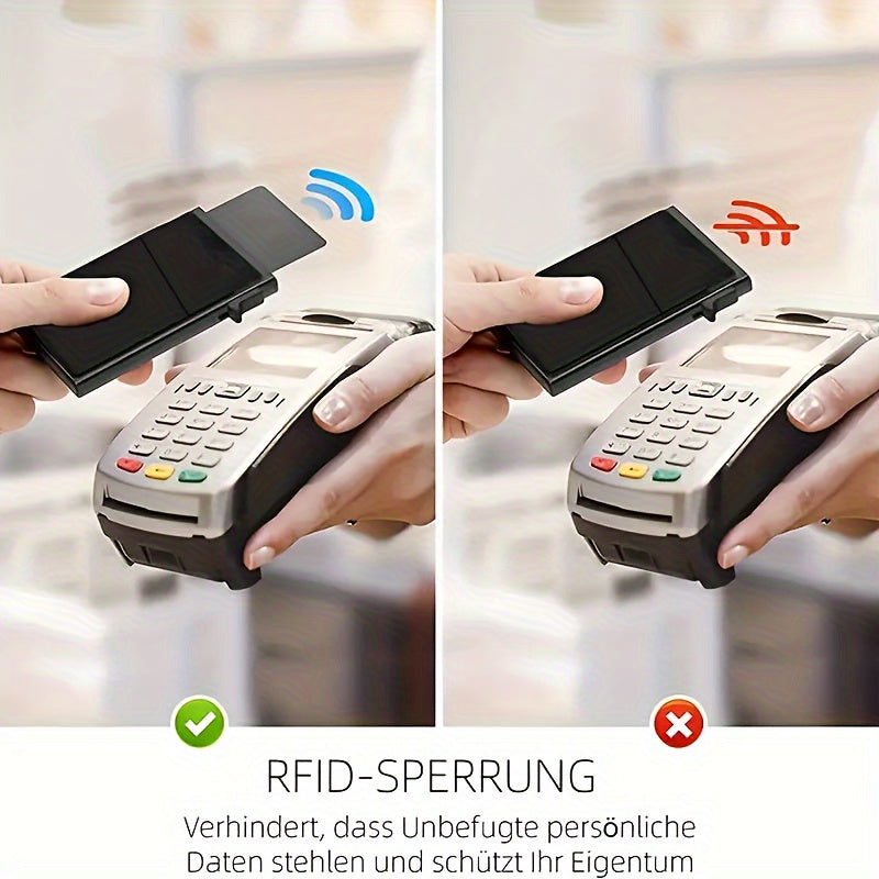 1pc Men's Minimalist RFID Card Holder, Aluminum Alloy Automatic Pop-up Credit Card Holder