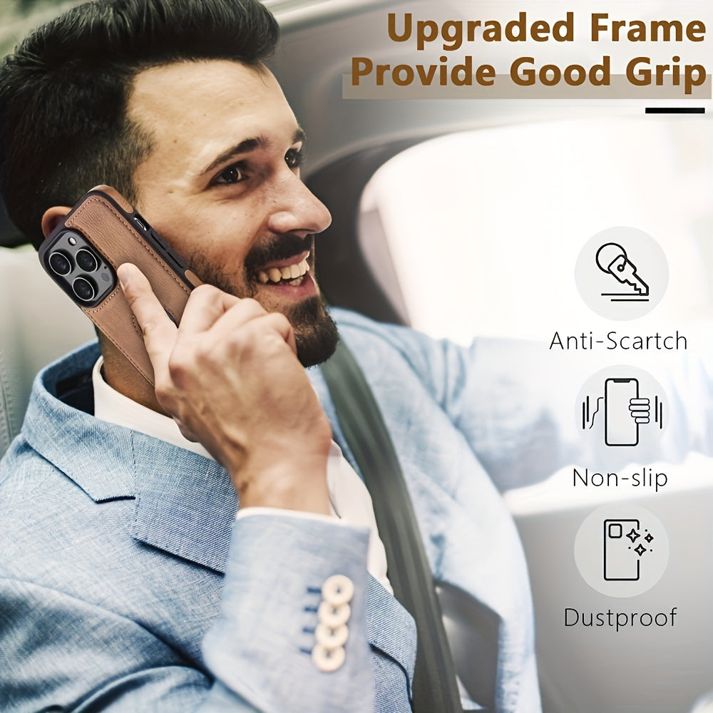 For IPhone 15 14 13 Pro Max 12 11 X XR XS MAX 7 8 Plus Faux Leather Case