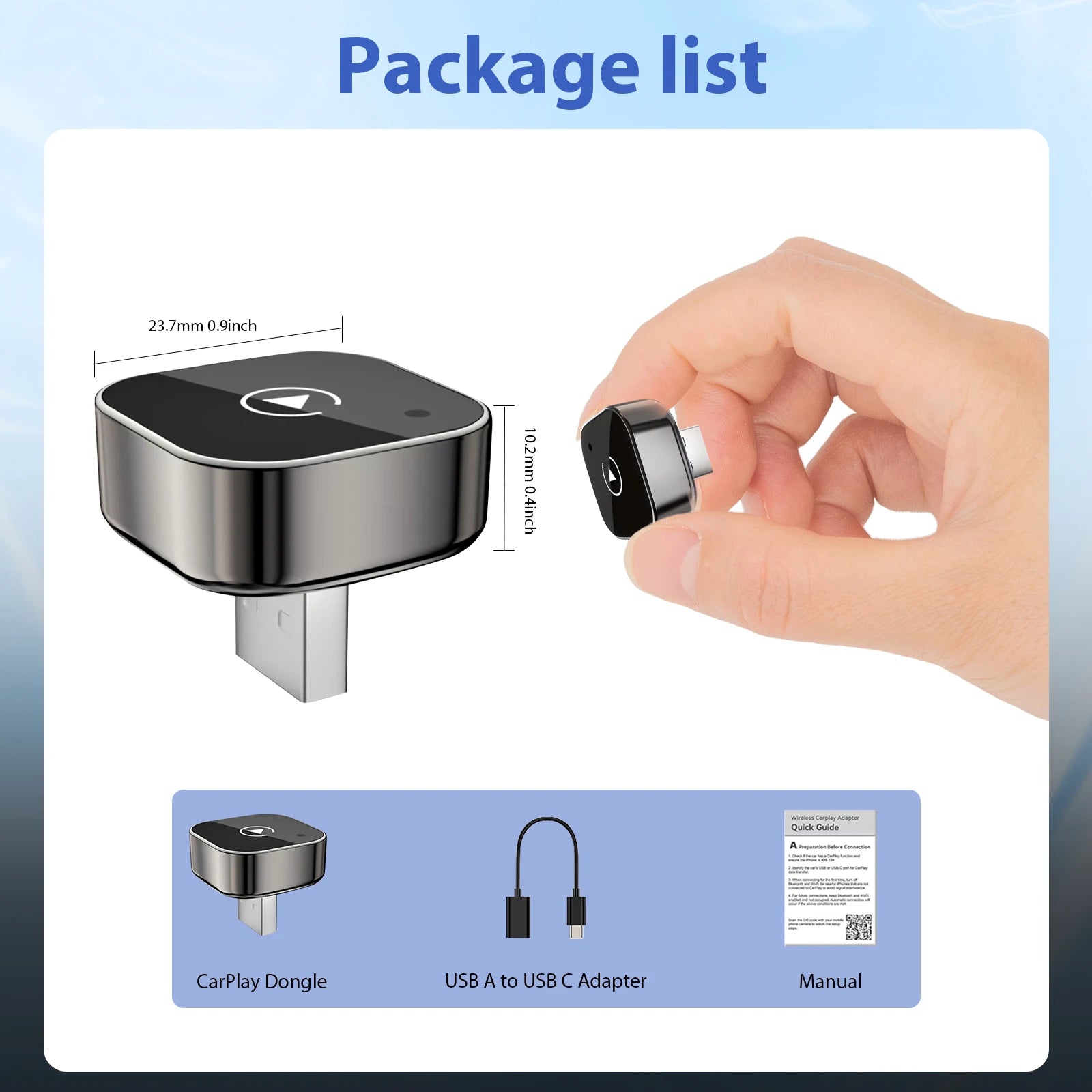 Pionray 2 in 1 Wireless CarPlay/Android