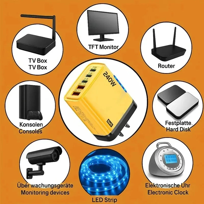 Xiaomi 240W 5 in 1 GaN Desktop Charger Fast Charging Adapter