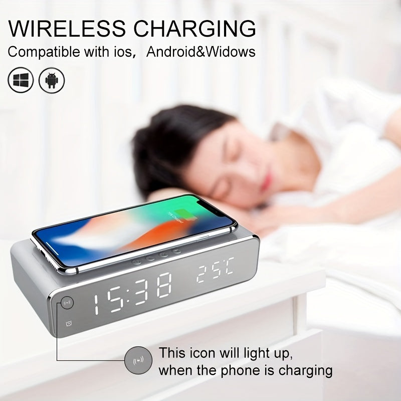 Wireless Charger - Led clock + Thermometer