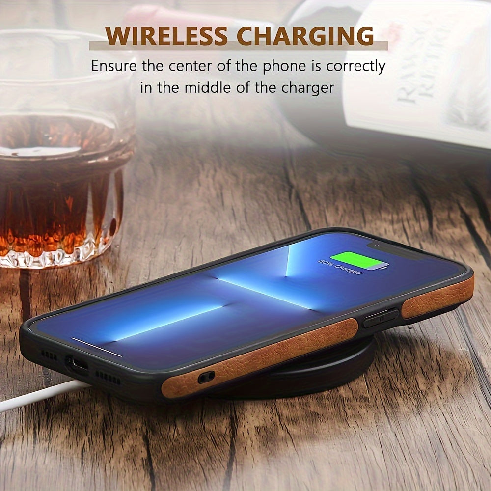 For IPhone 15 14 13 Pro Max 12 11 X XR XS MAX 7 8 Plus Faux Leather Case