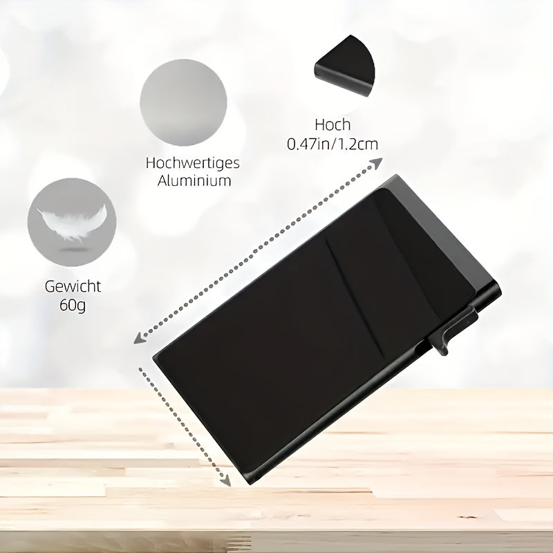 1pc Men's Minimalist RFID Card Holder, Aluminum Alloy Automatic Pop-up Credit Card Holder