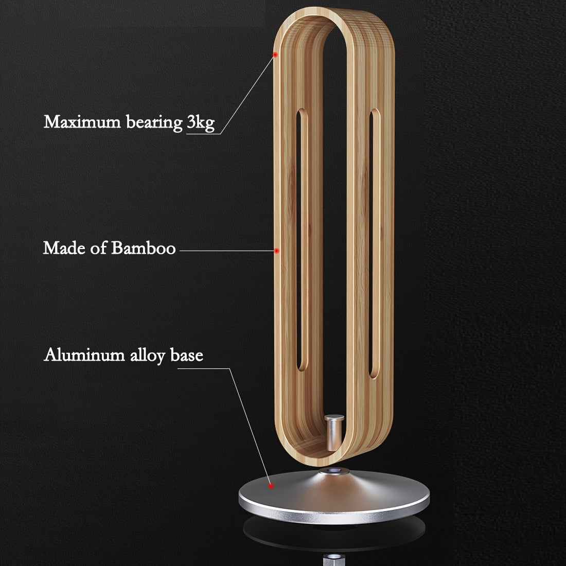 Wooden Headphone Stand with Metal Base