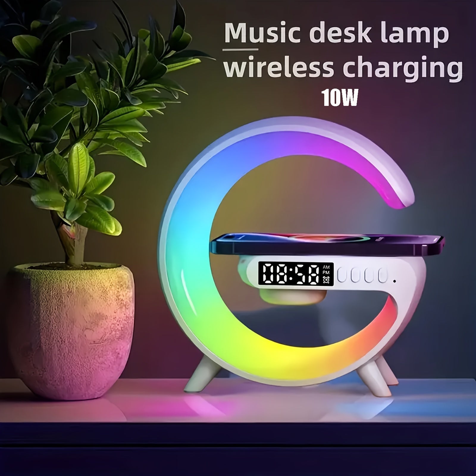 Wireless Charging Speaker With Large G Atmosphere Lamp