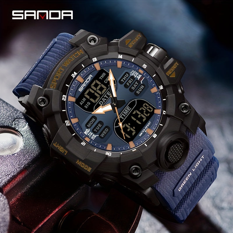 SANDA Fashion Men's Waterproof Multi Functional Watch