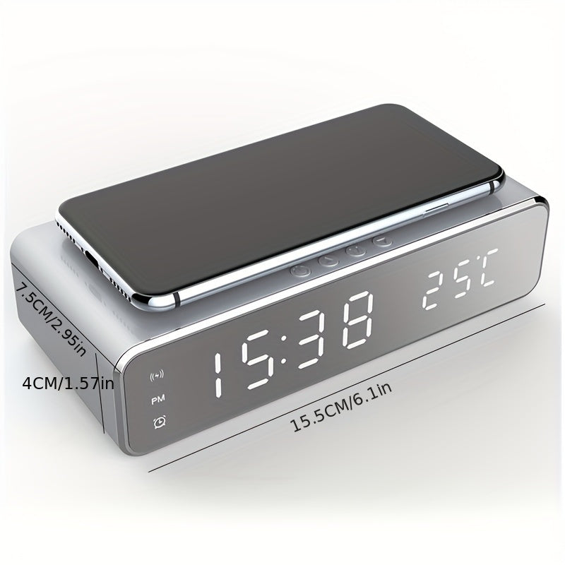 Wireless Charger - Led clock + Thermometer