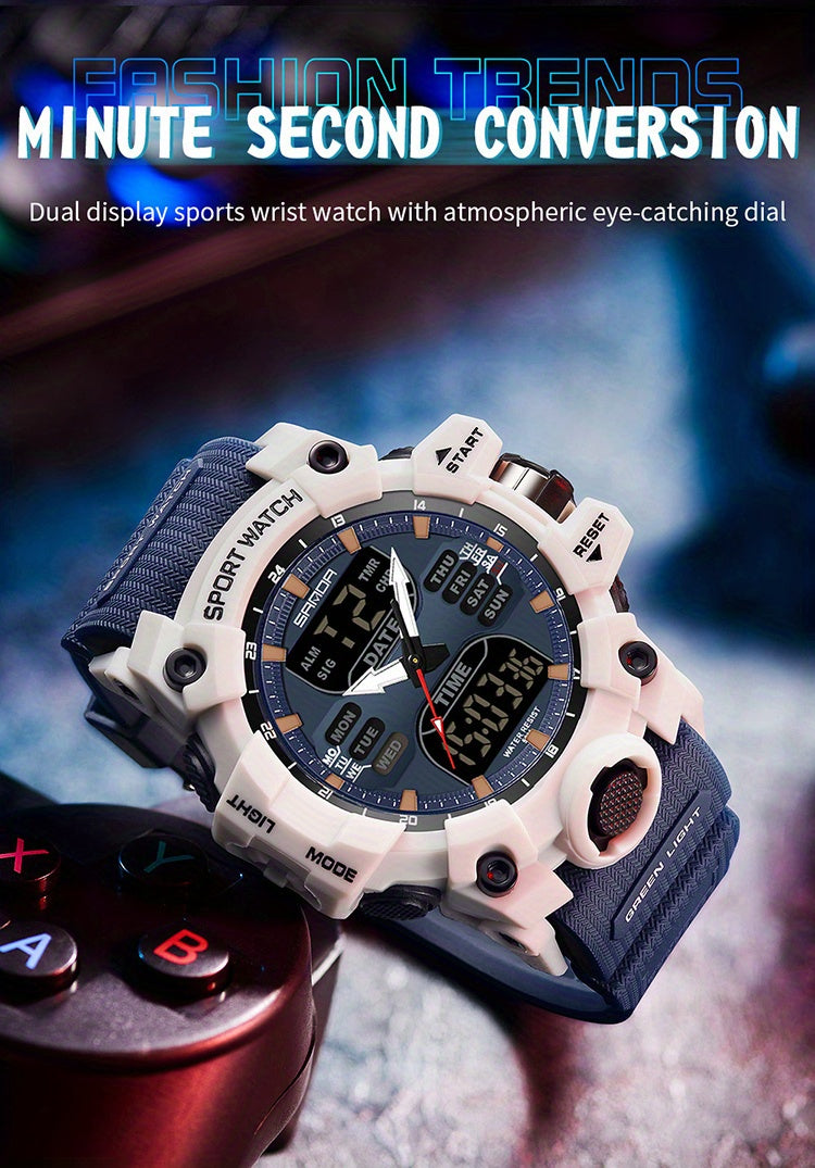 SANDA Fashion Men's Waterproof Multi Functional Watch