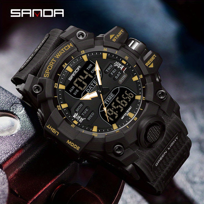 SANDA Fashion Men's Waterproof Multi Functional Watch